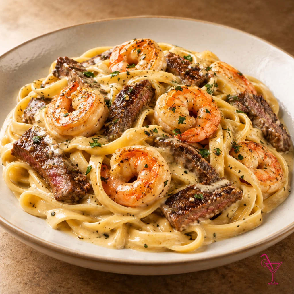 Steak & Shrimp Fettucine